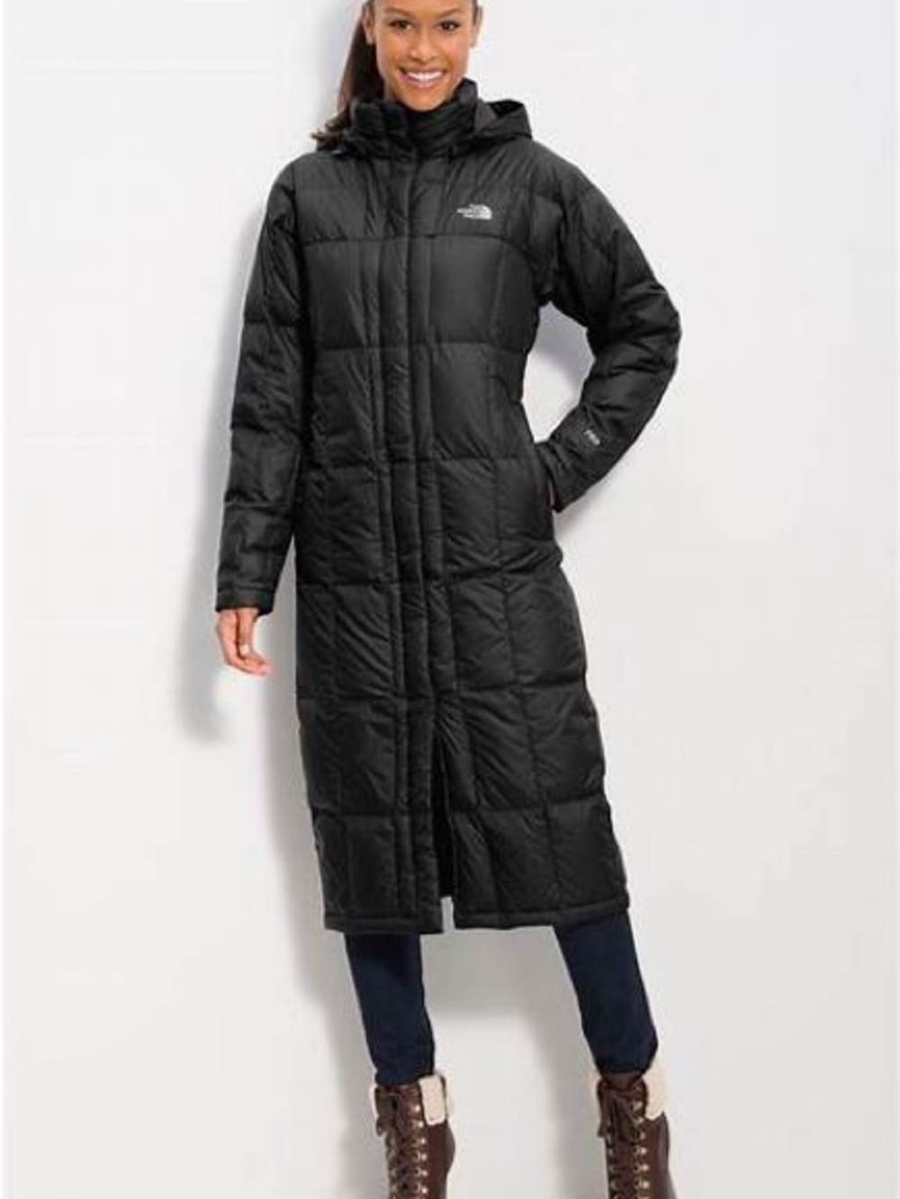 The North Face Women’s Long Black Quilted Hooded Puffer Coat